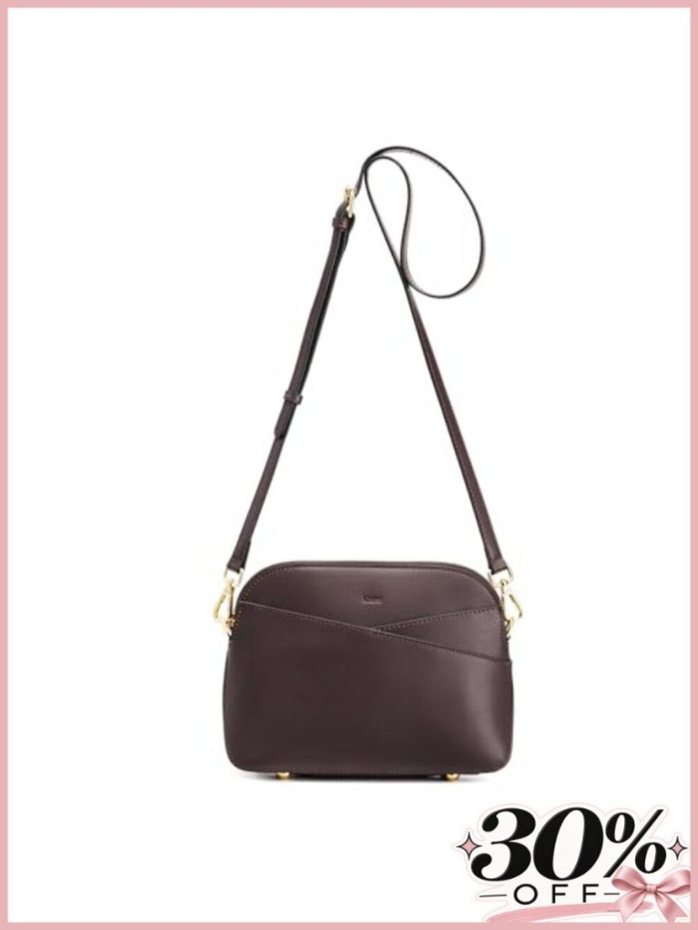 Genuine Leather Crossbody Bag Adjustable Strap Zip Purse Travel